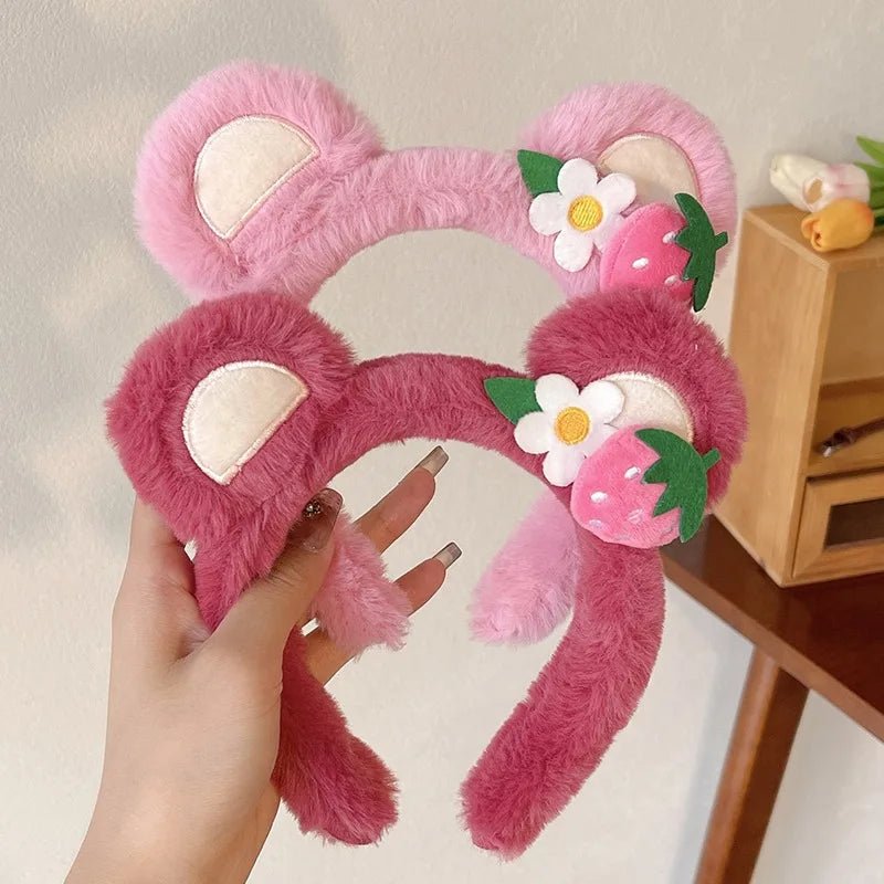 Strawberry Bear Plush Headband - itzy bitsy