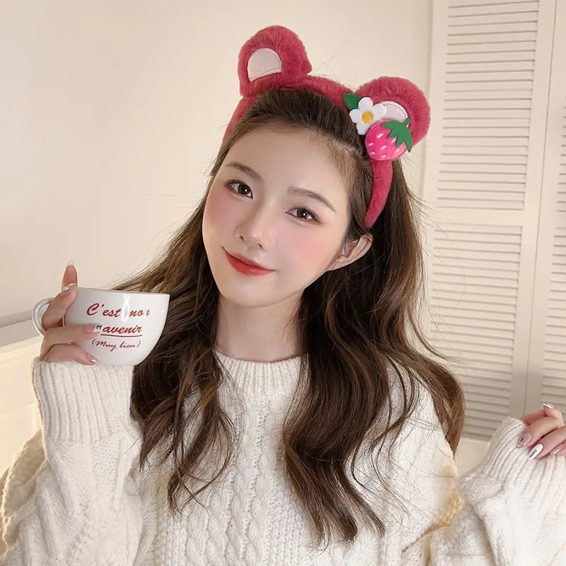 Strawberry Bear Plush Headband - itzy bitsy