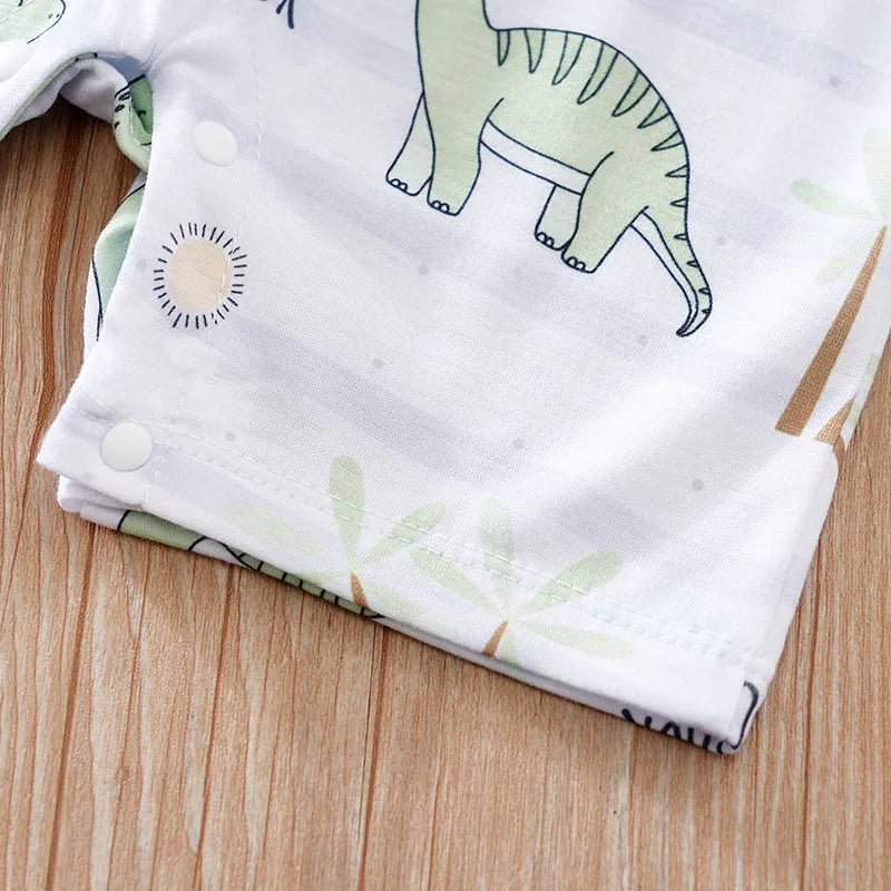 Stripe Dinosaur Full Print Jumpsuit - itzy bitsy