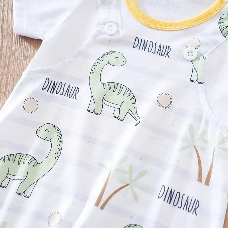 Stripe Dinosaur Full Print Jumpsuit - itzy bitsy