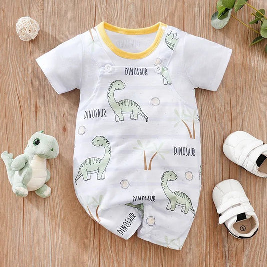 Stripe Dinosaur Full Print Jumpsuit - itzy bitsy
