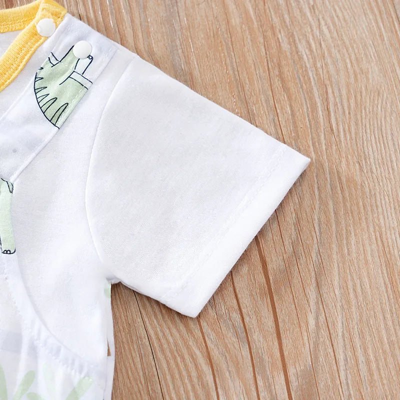 Stripe Dinosaur Full Print Jumpsuit - itzy bitsy