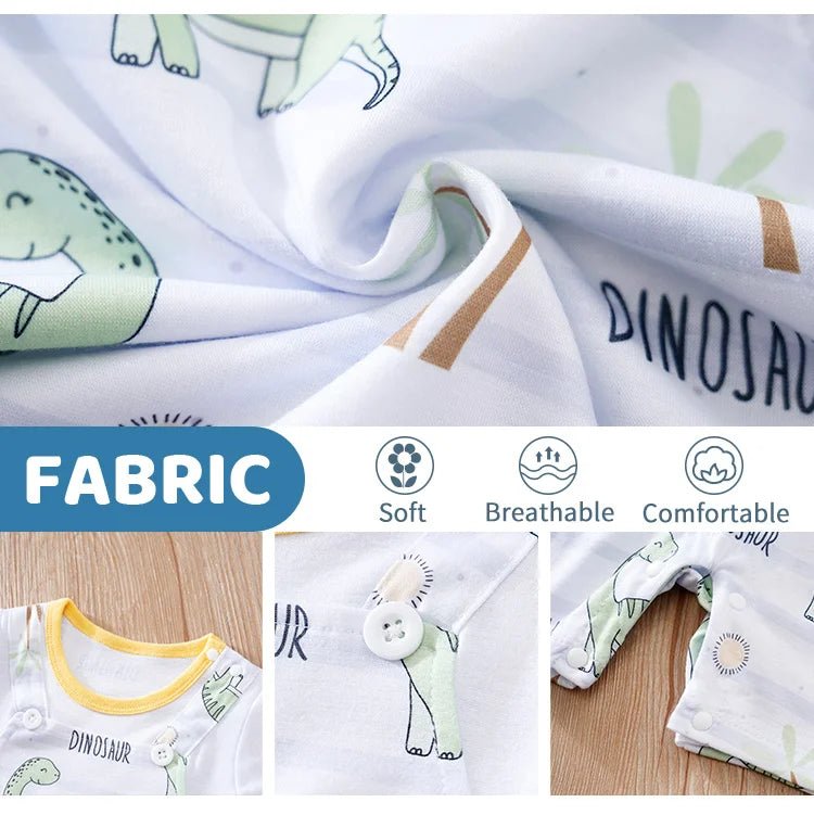 Stripe Dinosaur Full Print Jumpsuit - itzy bitsy