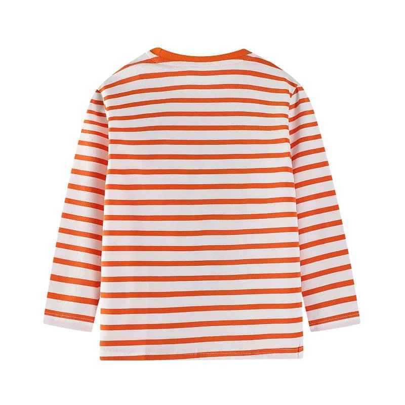 Striped Dinosaurs Embroidery Long Sleeve - itzy bitsy