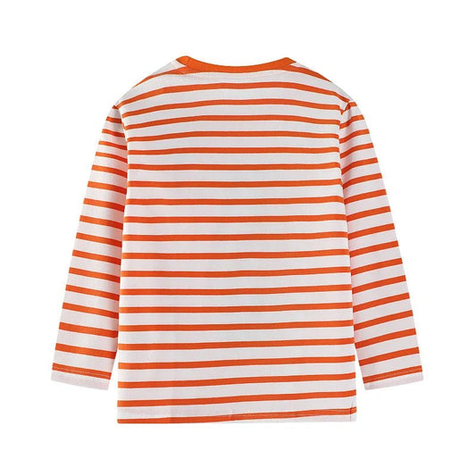 Striped Dinosaurs Embroidery Long Sleeve - itzy bitsy