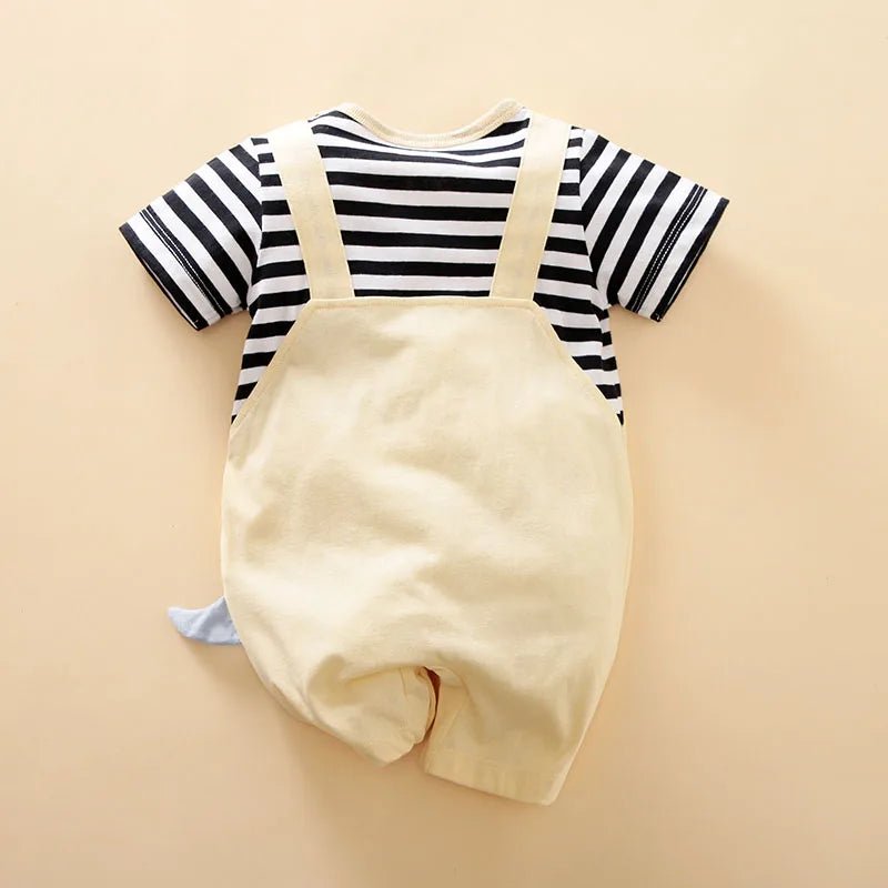 Summer Dinosaur Embroidery 3D Design Strap Splice Jumpsuit - itzy bitsy