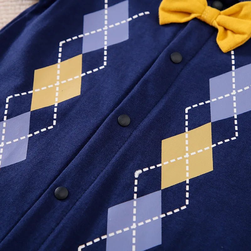 Summer Gentleman Style With Diamond Checker Print Jumpsuit - itzy bitsy