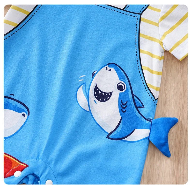 Summer Shark Print One - piece Romper - itzy bitsy