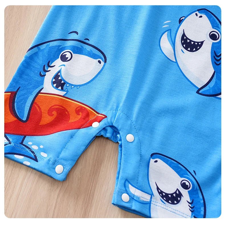 Summer Shark Print One - piece Romper - itzy bitsy