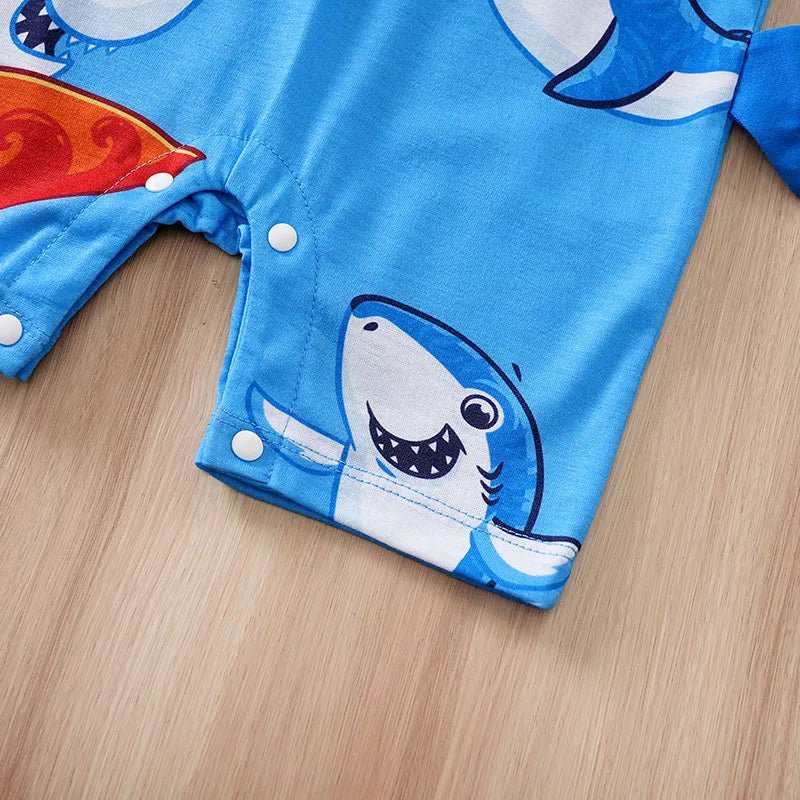 Summer Shark Print One - piece Romper - itzy bitsy