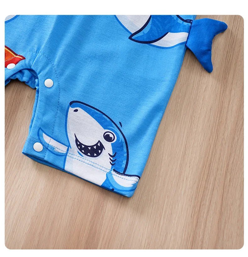 Summer Shark Print One - piece Romper - itzy bitsy