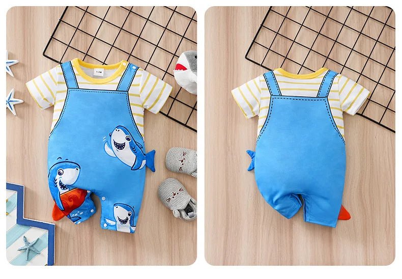 Summer Shark Print One - piece Romper - itzy bitsy