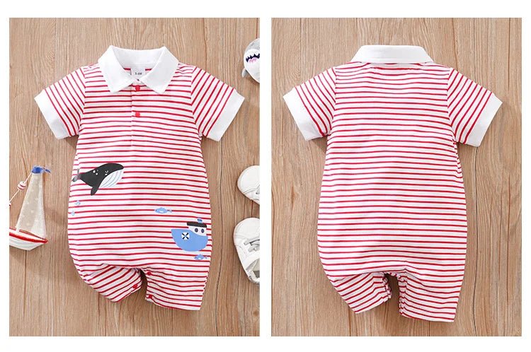 Summer Stripe Whale Print Jumpsuit - itzy bitsy