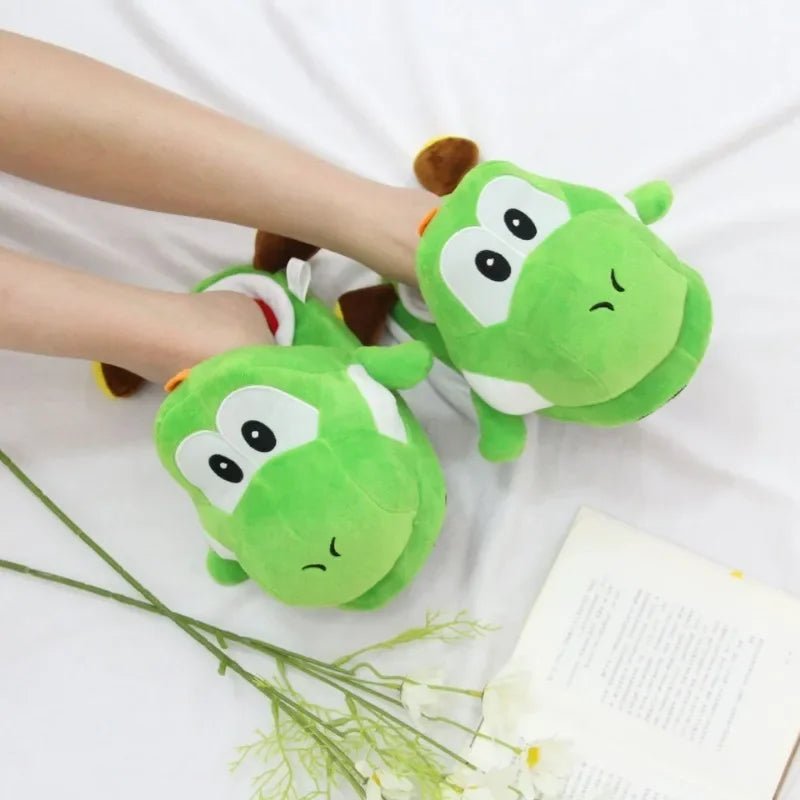 Super Mario Bros - Yoshi Creativity Plush Slippers - itzy bitsy