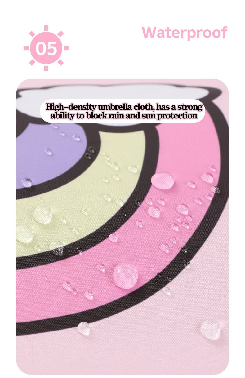 Three - folding Umbrella Automatic Pink Unicorn Umbrella - itzy bitsy