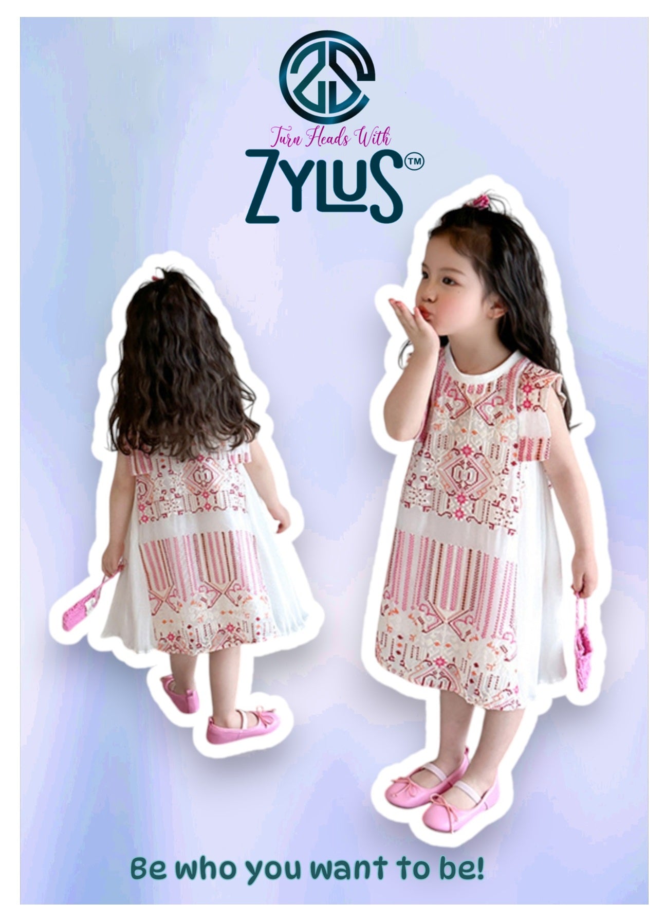Zylus - Embroidered Little Girl Pleated Sundress