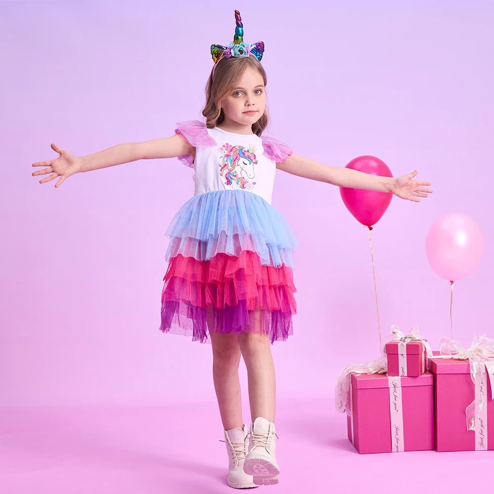 Unicorn Layer Mesh Sleeveless Dress - itzy bitsy