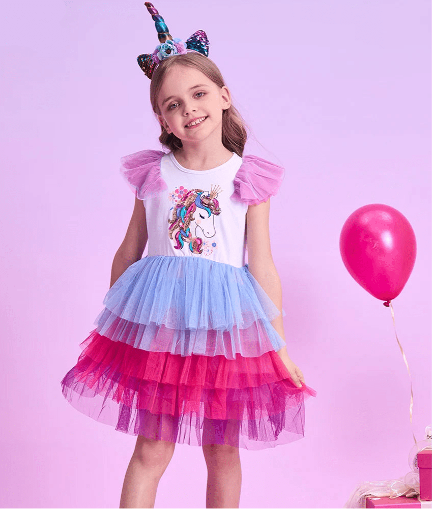 Unicorn Layer Mesh Sleeveless Dress - itzy bitsy