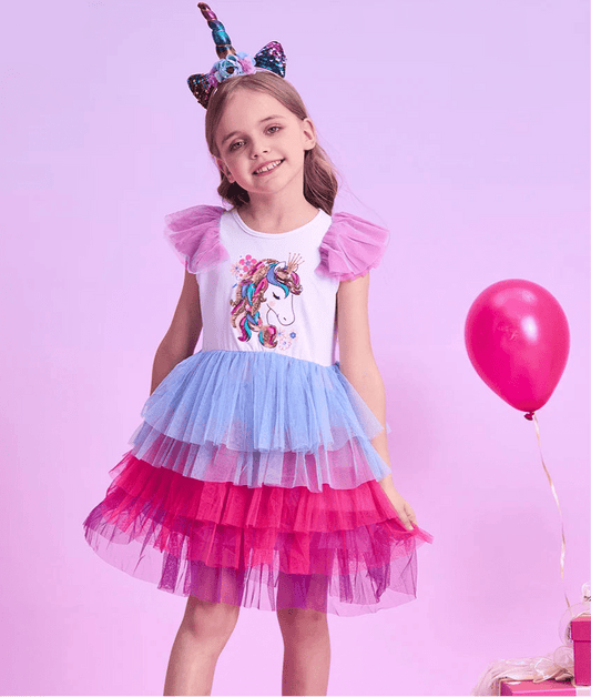 Unicorn Layer Mesh Sleeveless Dress - itzy bitsy