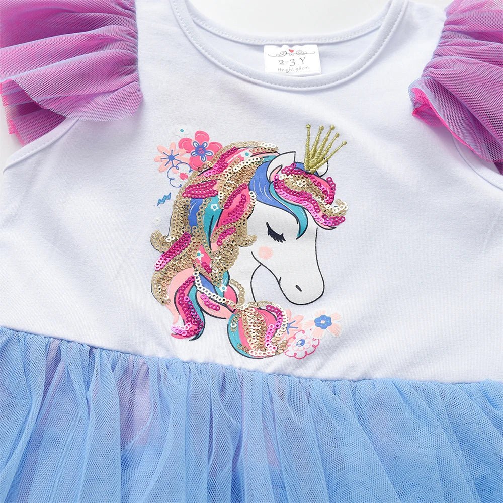 Unicorn Layer Mesh Sleeveless Dress - itzy bitsy