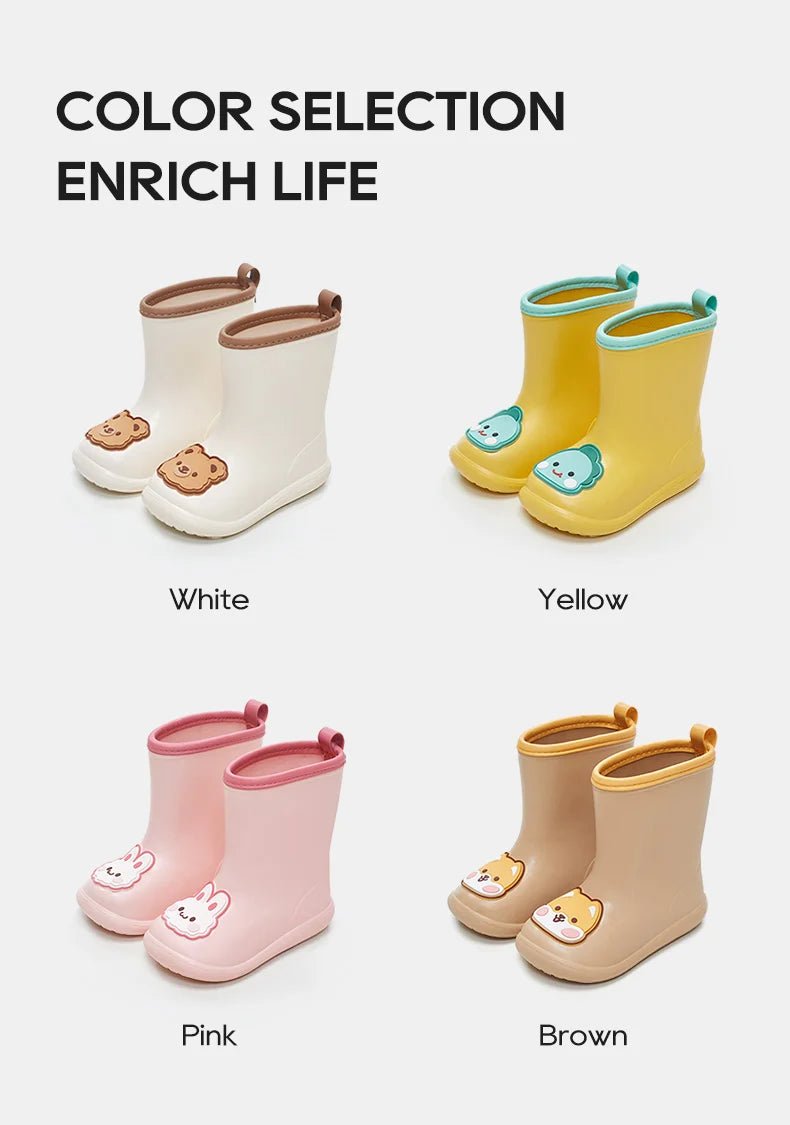 UTUNE Cartoon Stickers Children's Rain Non - slip Rubber Boots - itzy bitsy