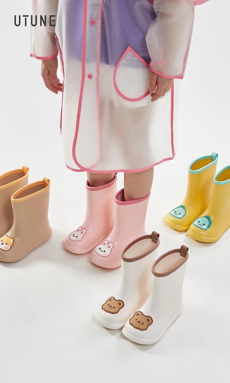 UTUNE Cartoon Stickers Children's Rain Non - slip Rubber Boots - itzy bitsy