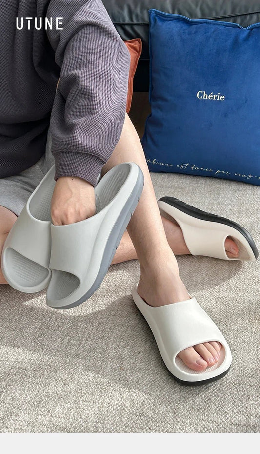 UTUNE Men's Colorblock Thick - Soled Slippers Ergonomic Design - itzy bitsy