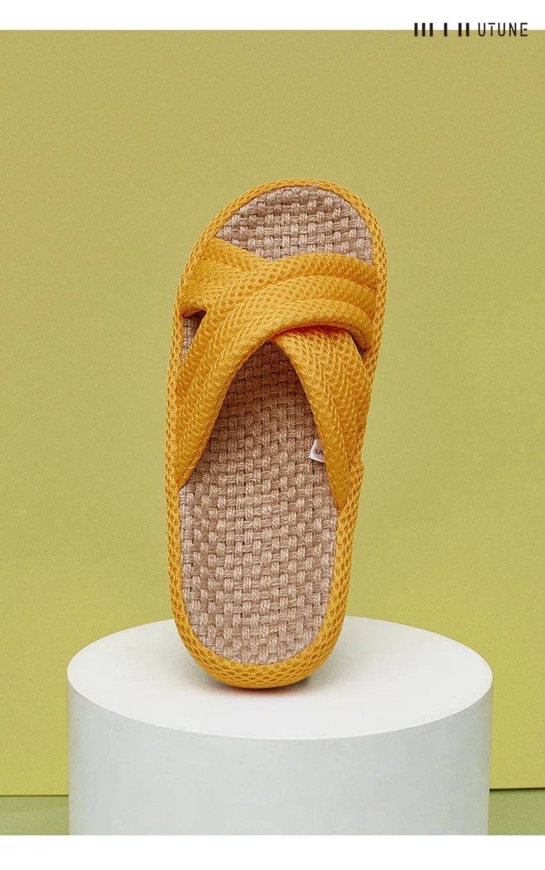 UTUNE Mute Linen Slippers - Japanese Mesh Style - itzy bitsy