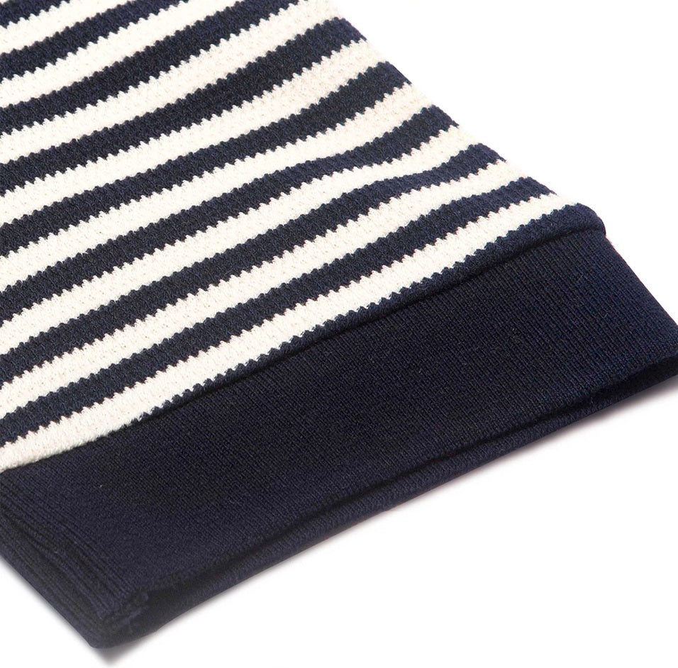 CH Women Stripe Knitted Chic Short Sleeve Polo Shirt