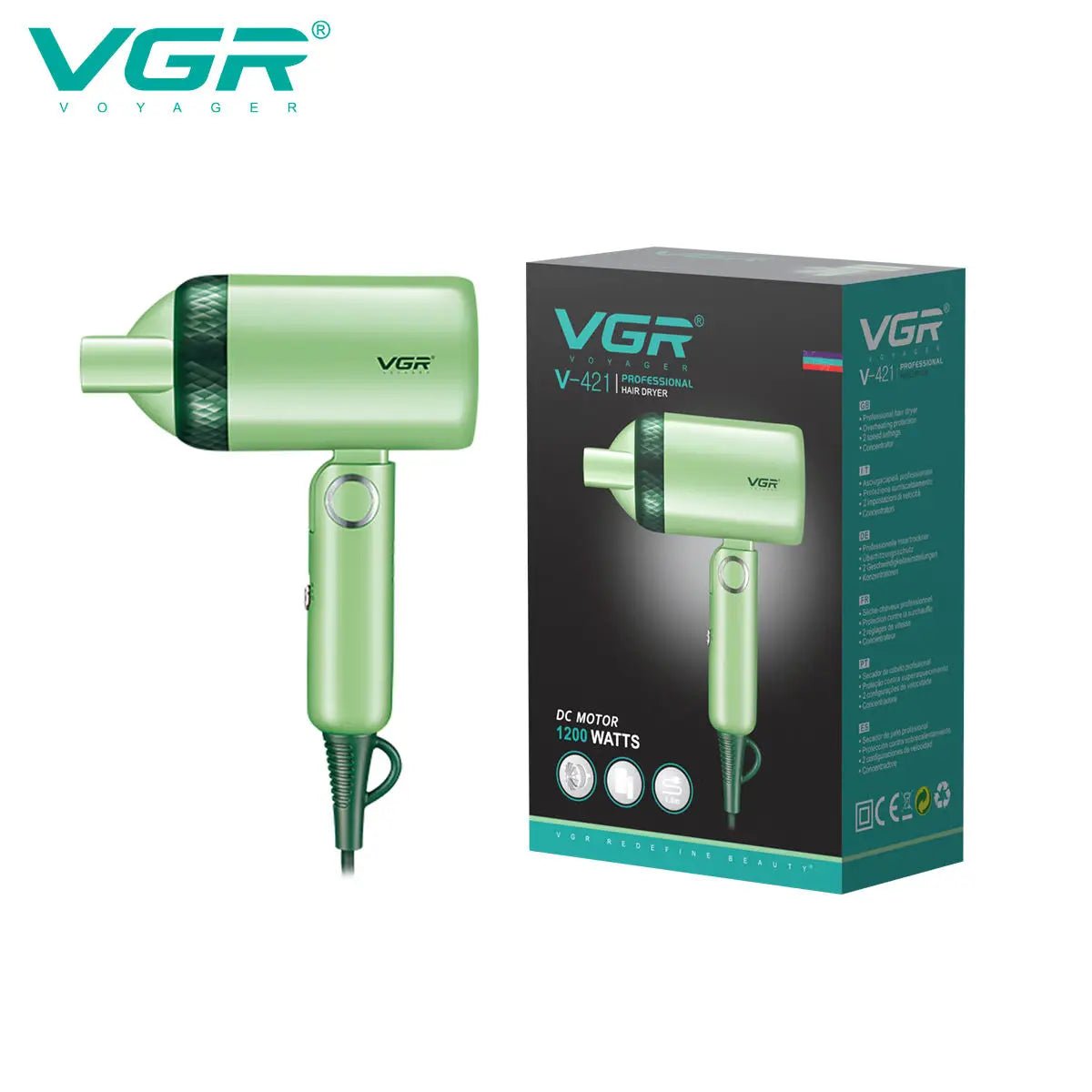 VGR 1200w Compact Foldable Hair Dryer - itzy bitsy