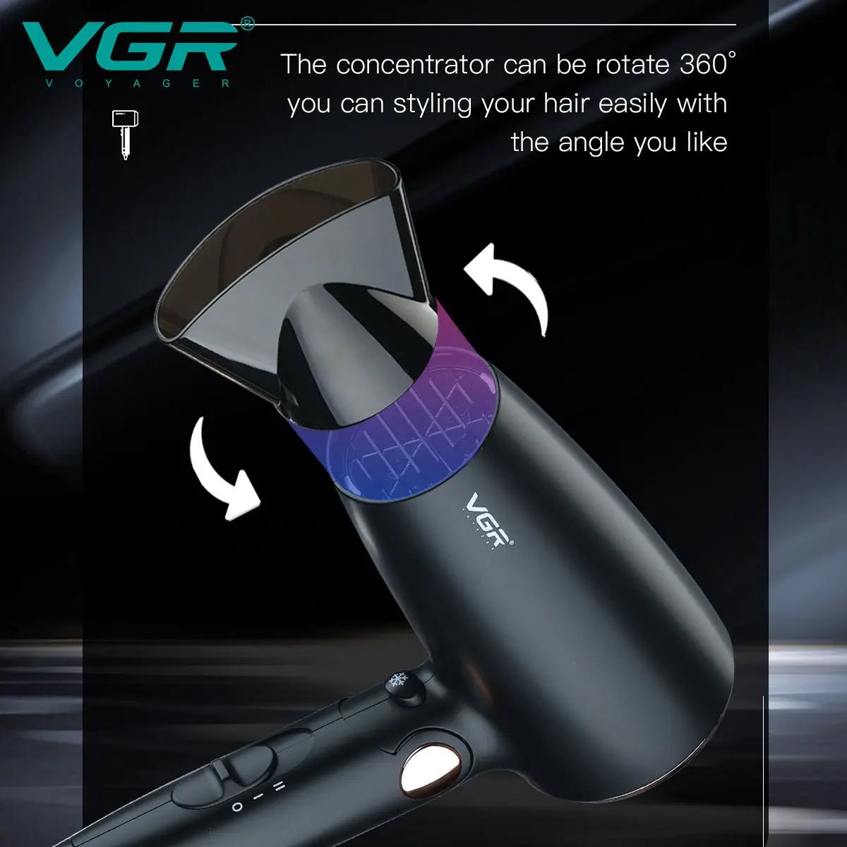 VGR Powerful Hair Dryer with Foldable Handle - itzy bitsy