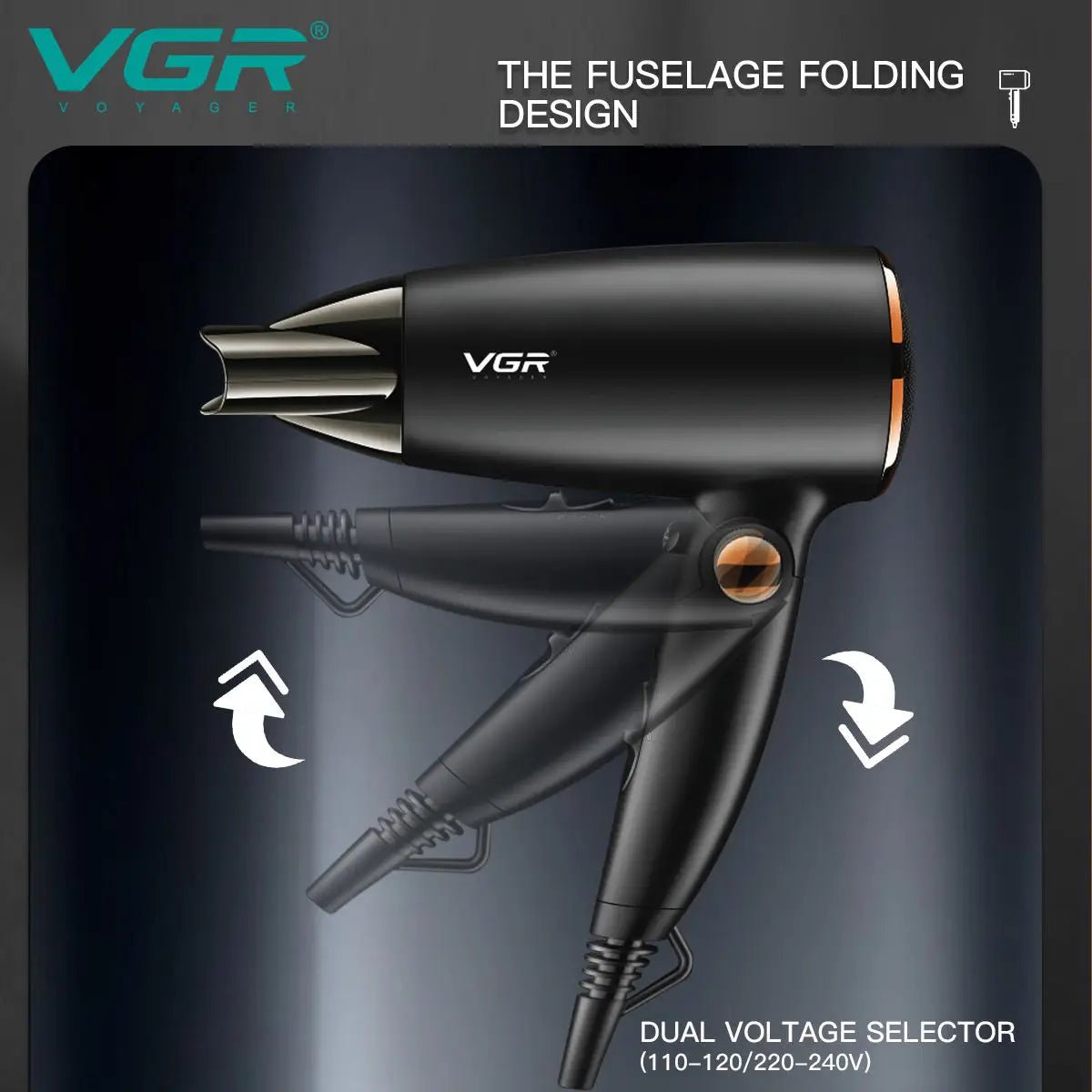 VGR Powerful Hair Dryer with Foldable Handle - itzy bitsy