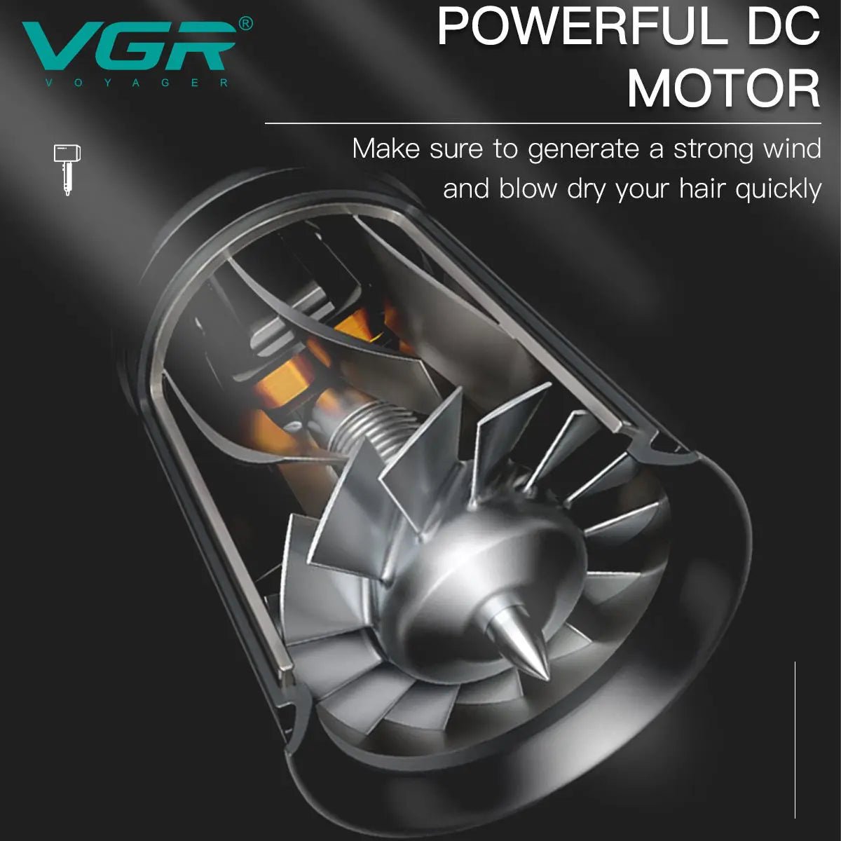 VGR Powerful Hair Dryer with Foldable Handle - itzy bitsy