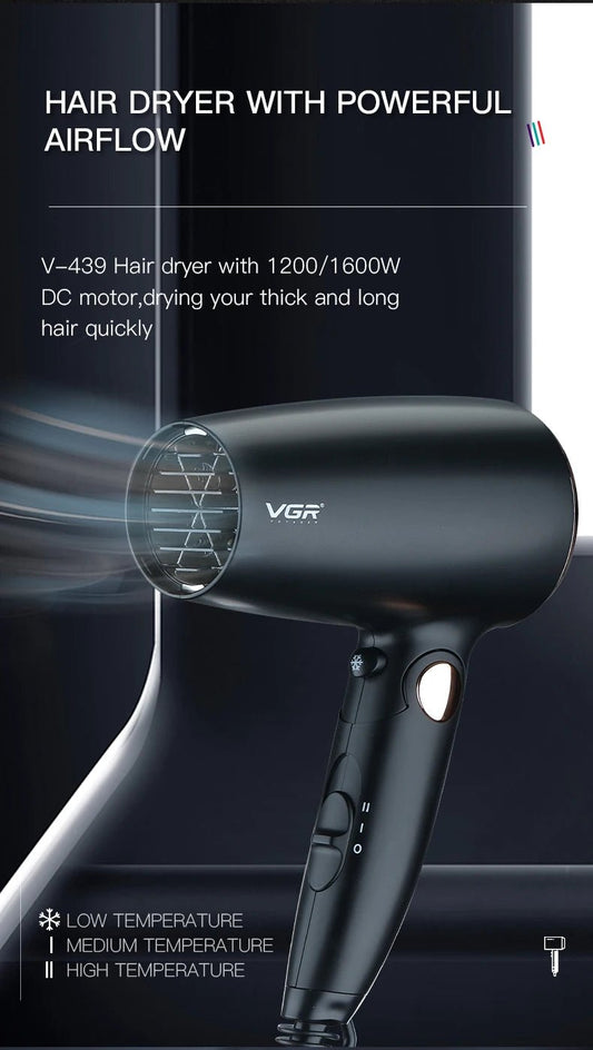VGR Powerful Hair Dryer with Foldable Handle - itzy bitsy