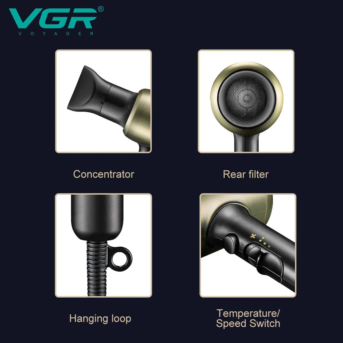 VGR V453 Salon Professional Hair Dryer - itzy bitsy