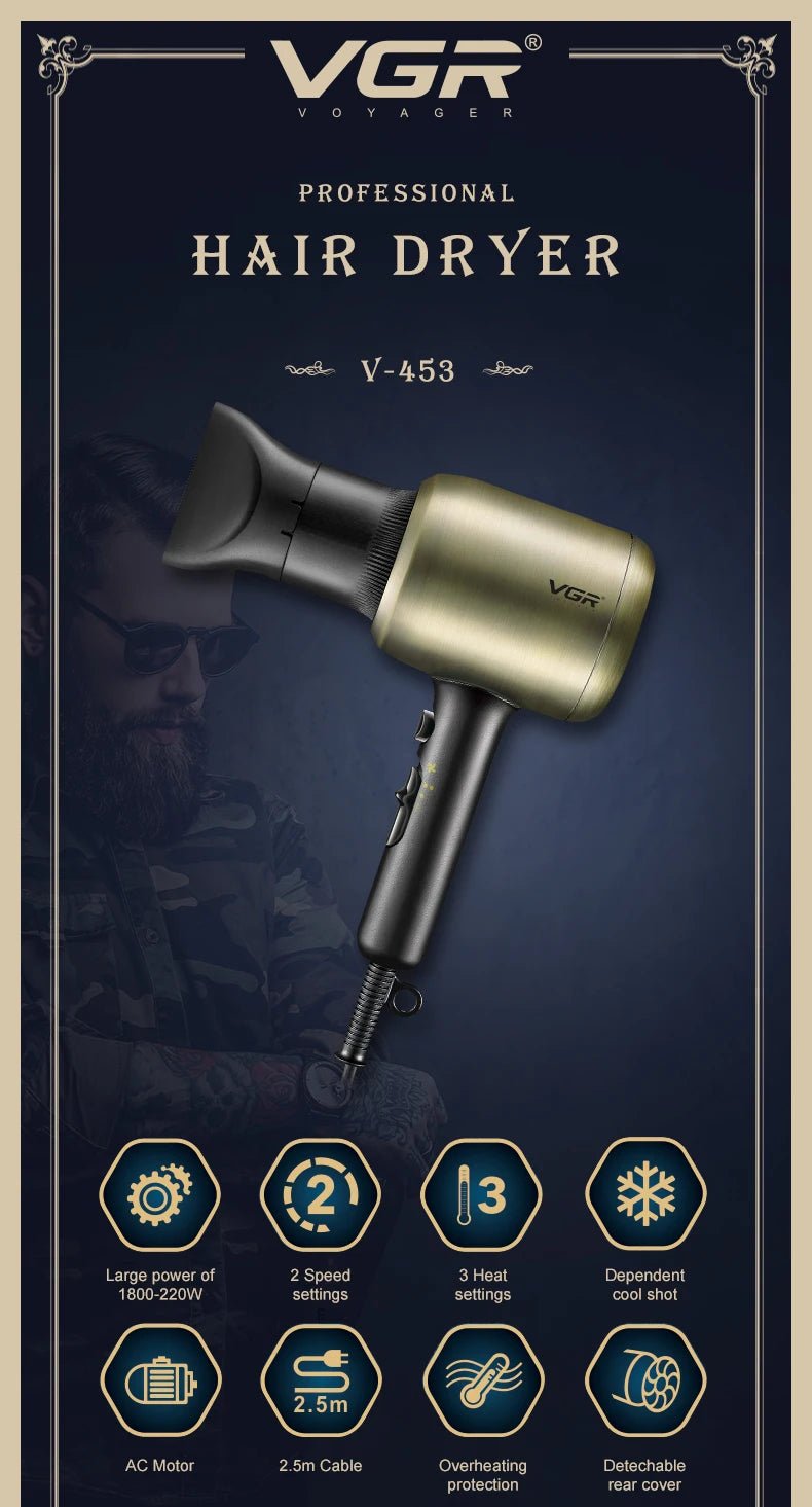 VGR V453 Salon Professional Hair Dryer - itzy bitsy