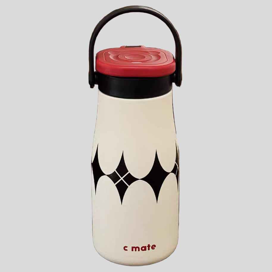 600ml Elegant 316 Stainless Steel Thermos Cup with Straw