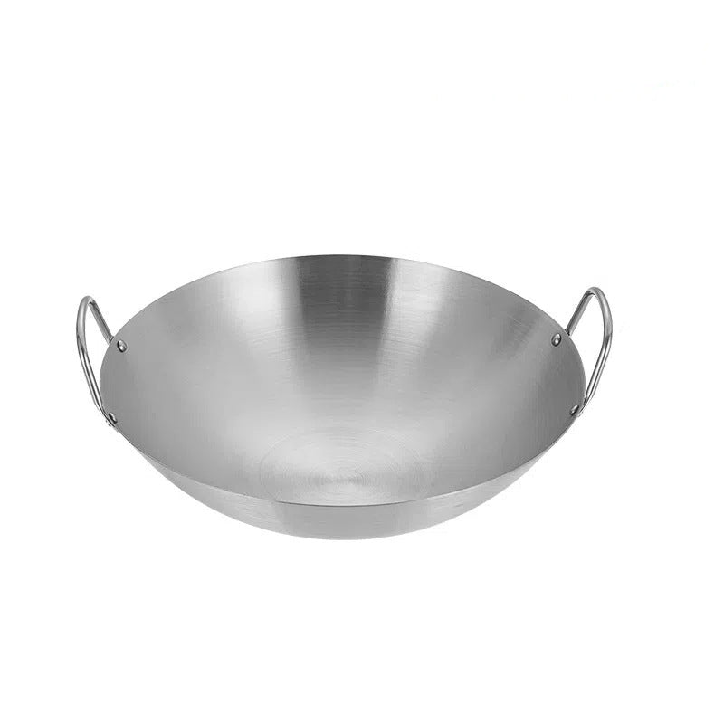 1 pc. Stainless Steel Wok High Quality Double Handle Chef Pan