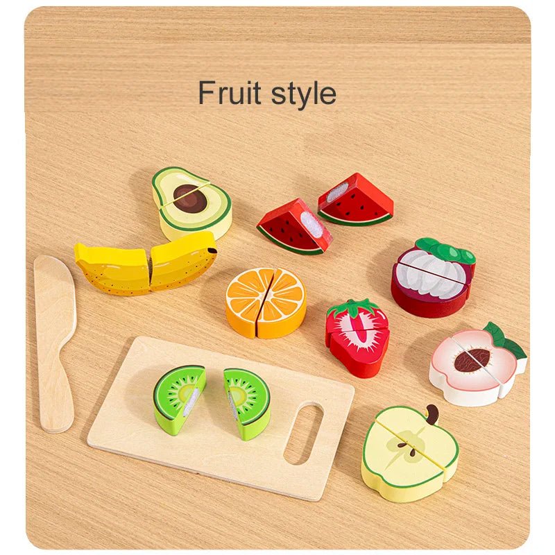 Wooden Dessert/Fruit/Vegetable Food Cutting Set - itzy bitsy