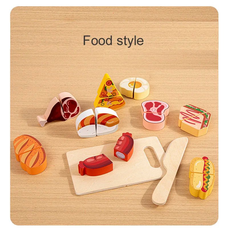 Wooden Dessert/Fruit/Vegetable Food Cutting Set - itzy bitsy