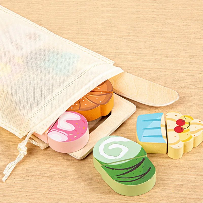 Wooden Dessert/Fruit/Vegetable Food Cutting Set - itzy bitsy