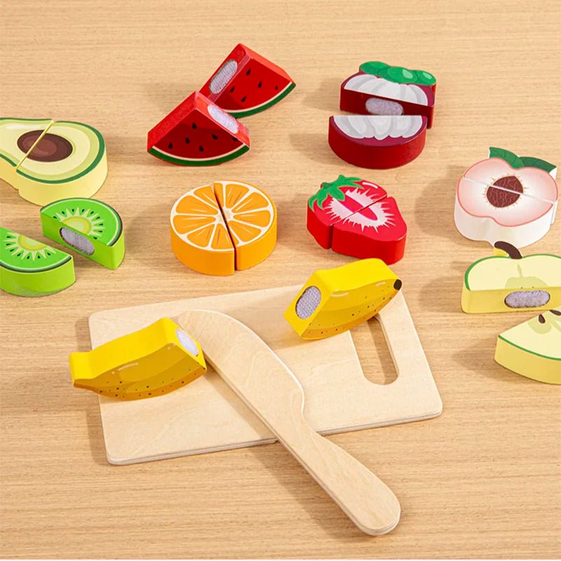 Wooden Dessert/Fruit/Vegetable Food Cutting Set - itzy bitsy