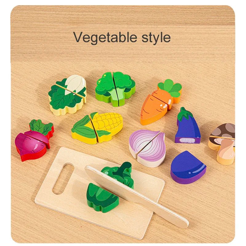 Wooden Dessert/Fruit/Vegetable Food Cutting Set - itzy bitsy