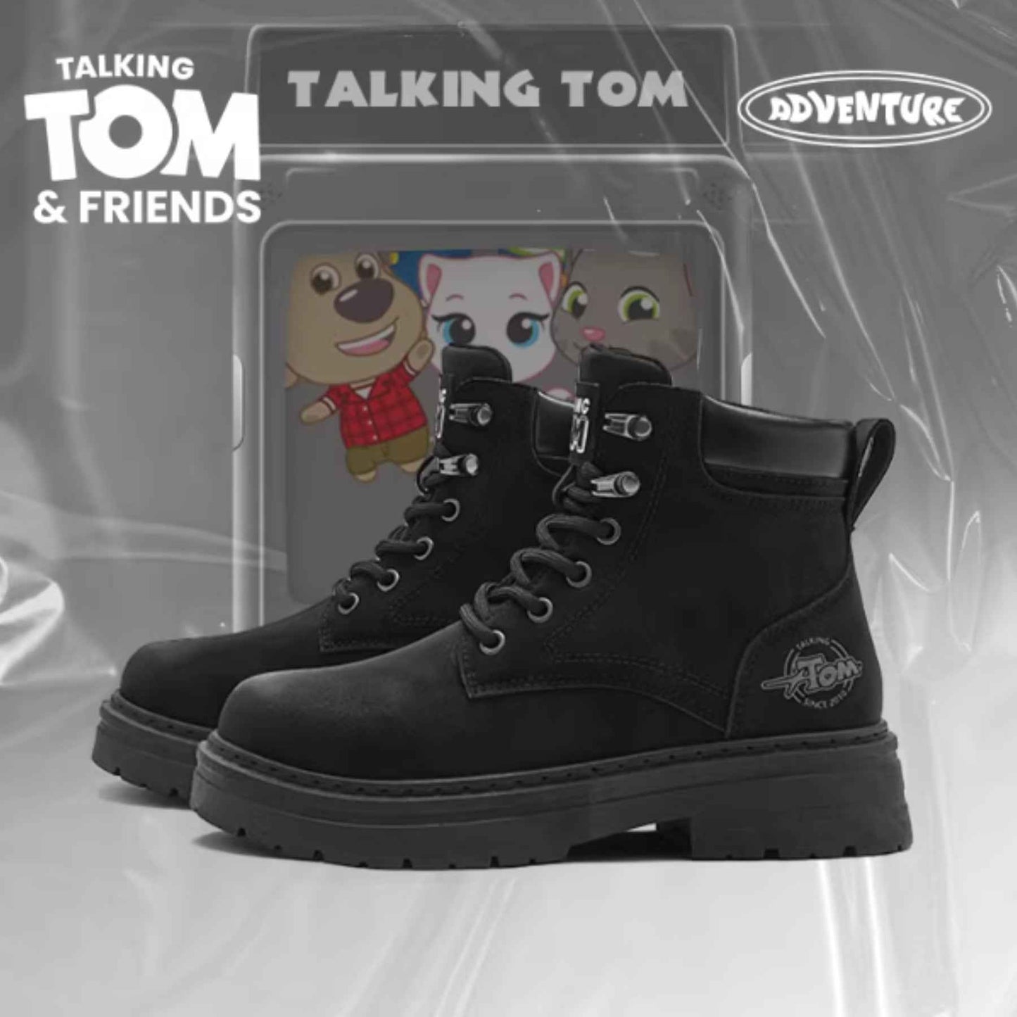 TALKING TOM | High-Top Cargo Boots - Black