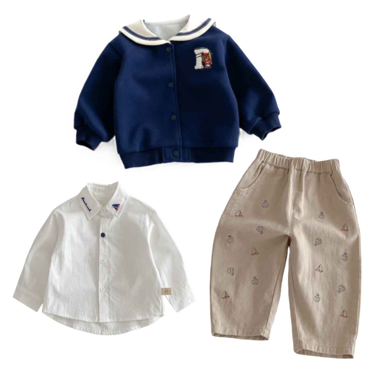 The Little Sailor Collection Kids 2Pcs & 3Pcs Outfit Set