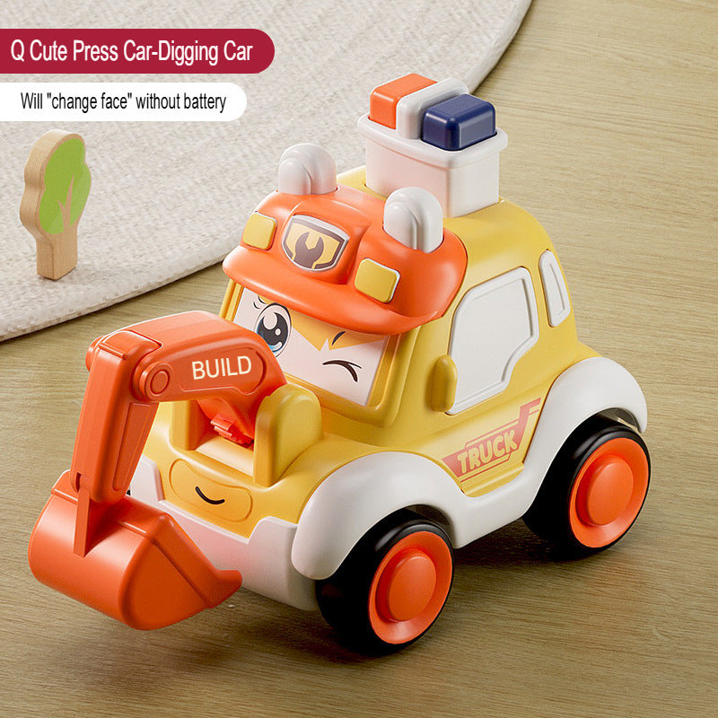 Cartoon Cute Face Changing Press Children's Fun Toy Car for Kids