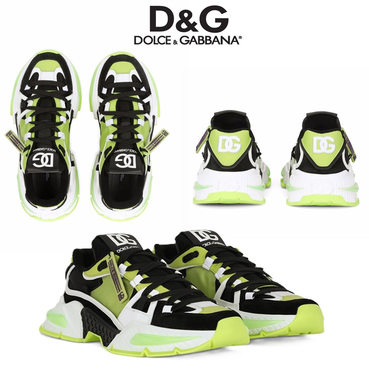 D&G Designer Inspired Air Master Sneakers | Light Green