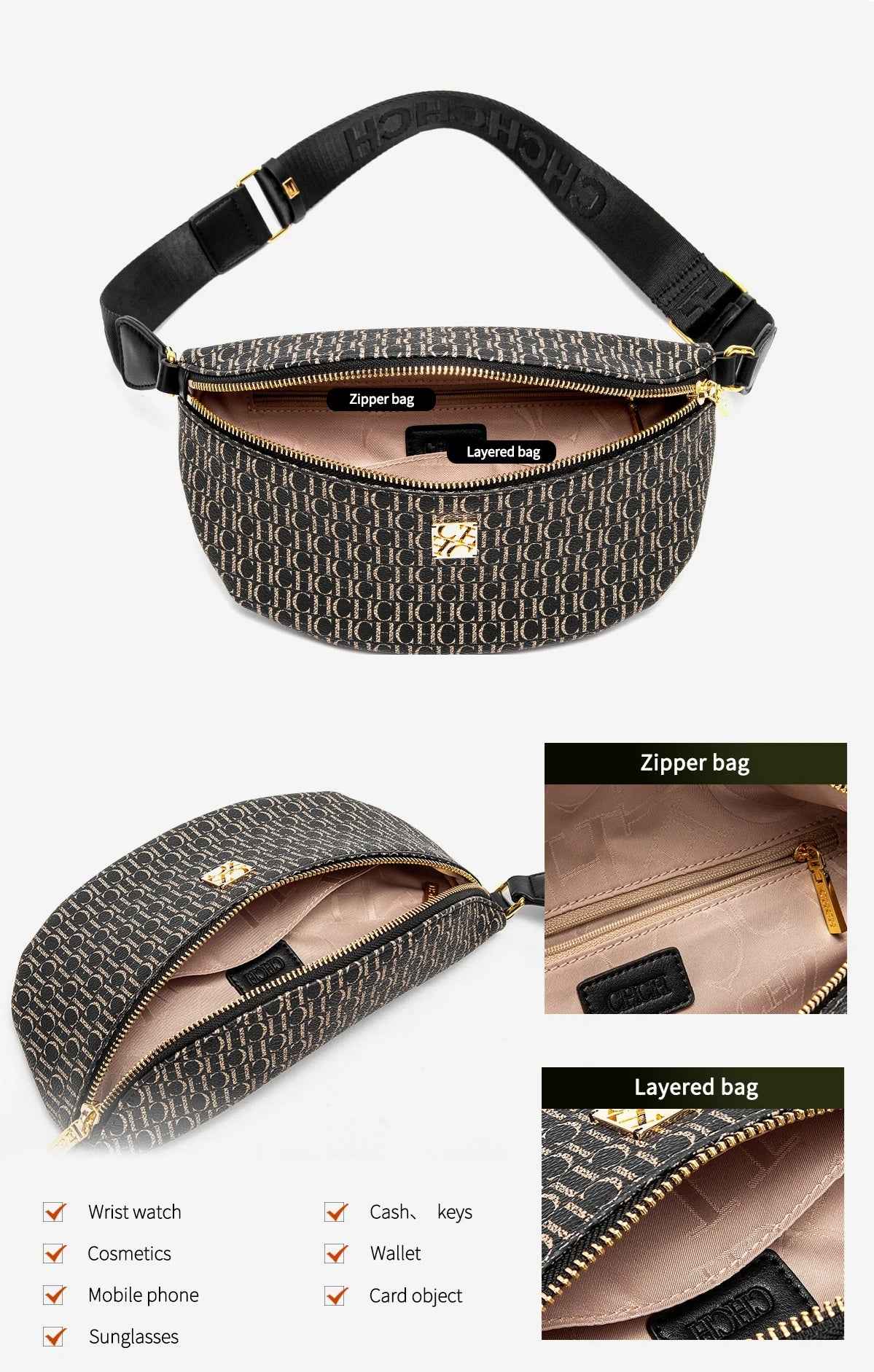 CHCH Women's Crossbody/Chest  Bag