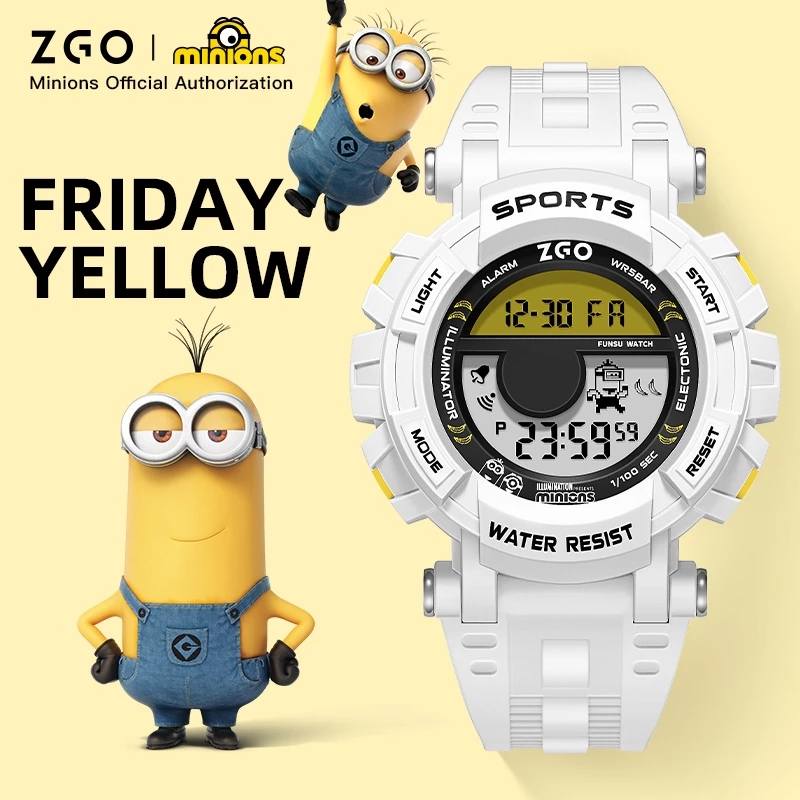 ZGO Co Branded Minions Sports Multi Functional Electronic Watch - itzy bitsy