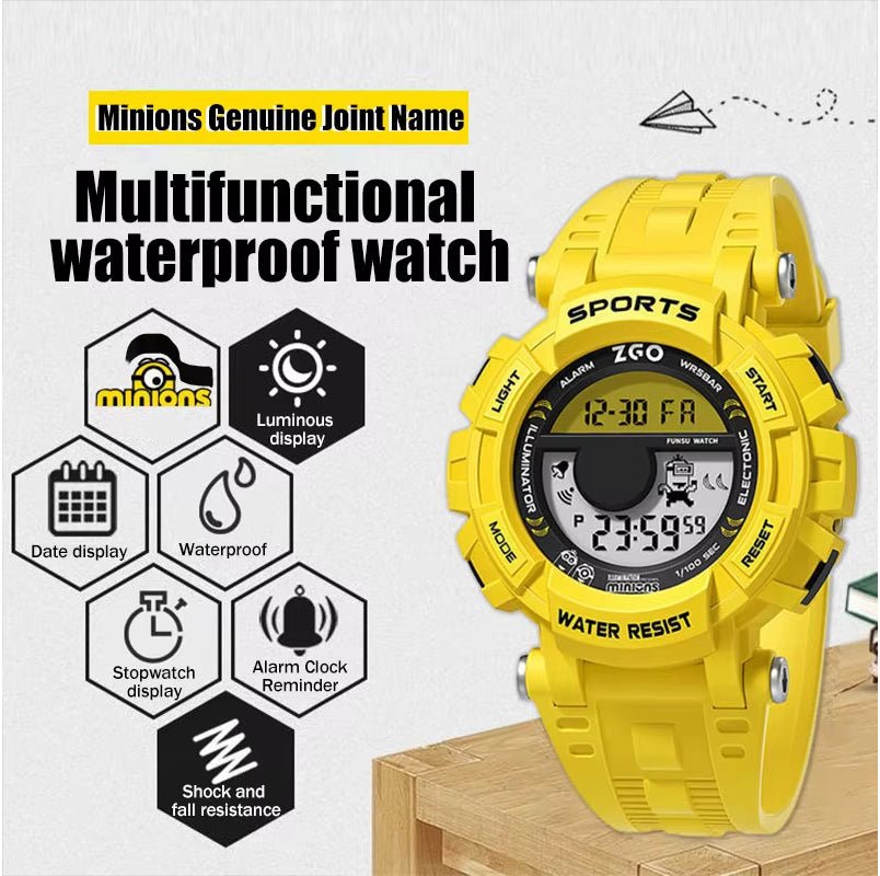ZGO Co Branded Minions Sports Multi Functional Electronic Watch - itzy bitsy